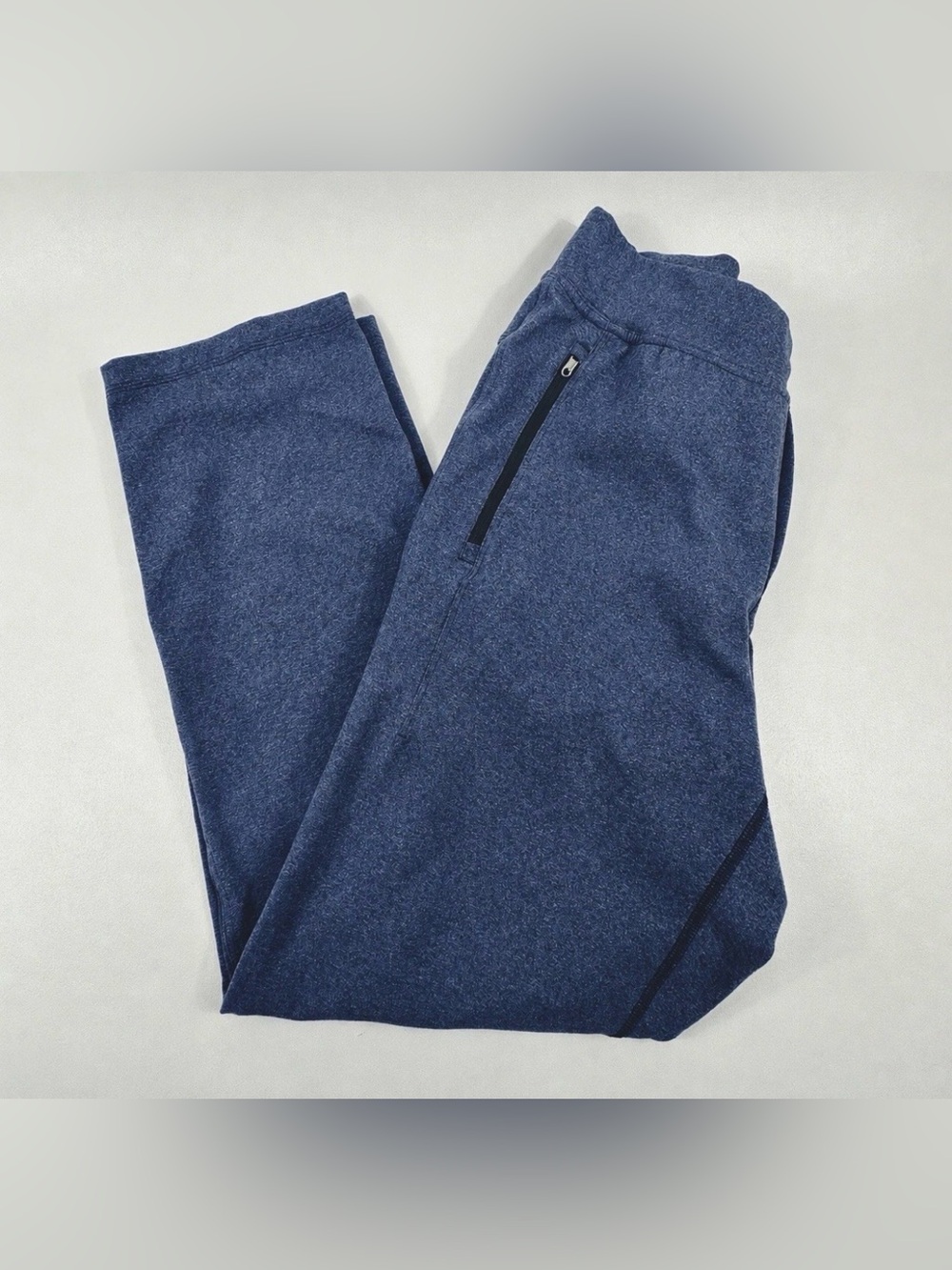 Lululemon Men's Joggers Medium Blue Heather Stretch Zip Pocket Athletic Pants
